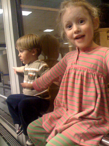 Weston and Julia at the airport