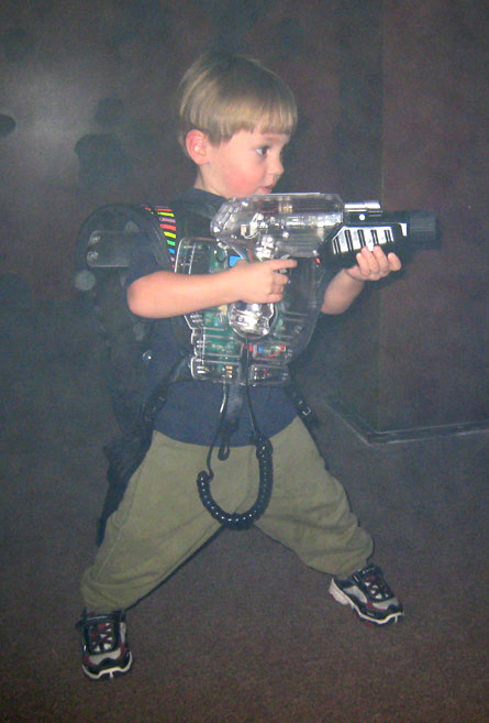 Weston playing Laser Tag